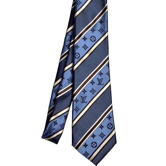 🎁ICONIC🎁✨🆕💯RARE TIMELESS AUTHN LOUIS VUITTON MONOGRAM POWER STRIPE TIE🔥 - Picture 4 of 16